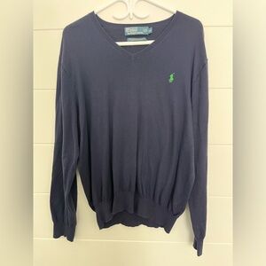 Polo by Ralph Lauren Large Pima Cotton Navy Sweater